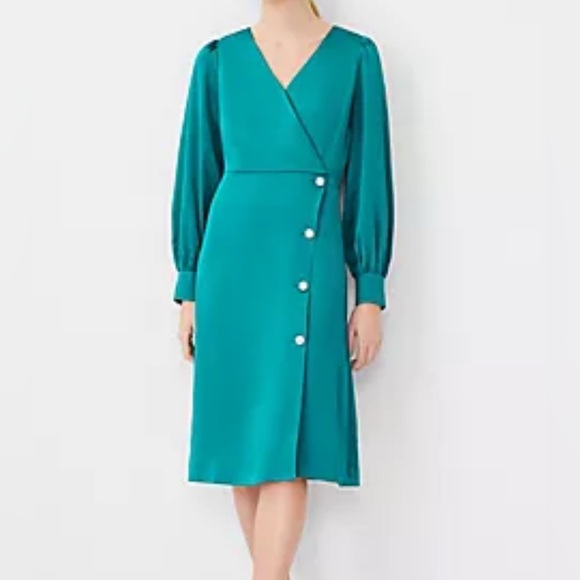 Ann Taylor Dresses & Skirts - Ann Taylor Elegant Teal Wrap Dress